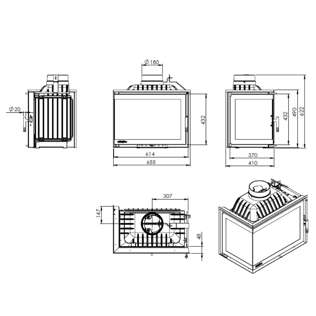 Etna spisinsats vänster hörn