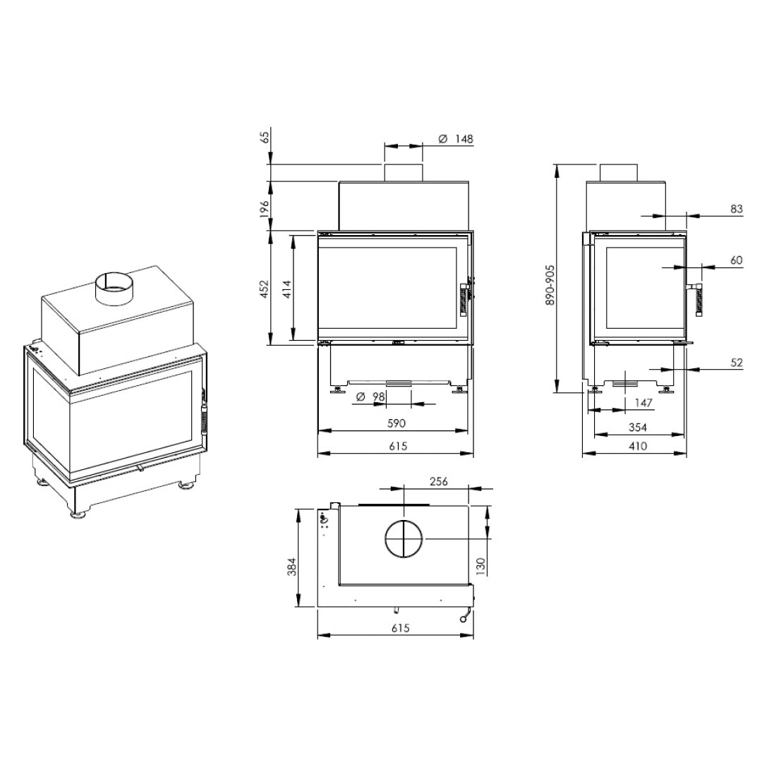 Roten spisinsats vänster hörn
