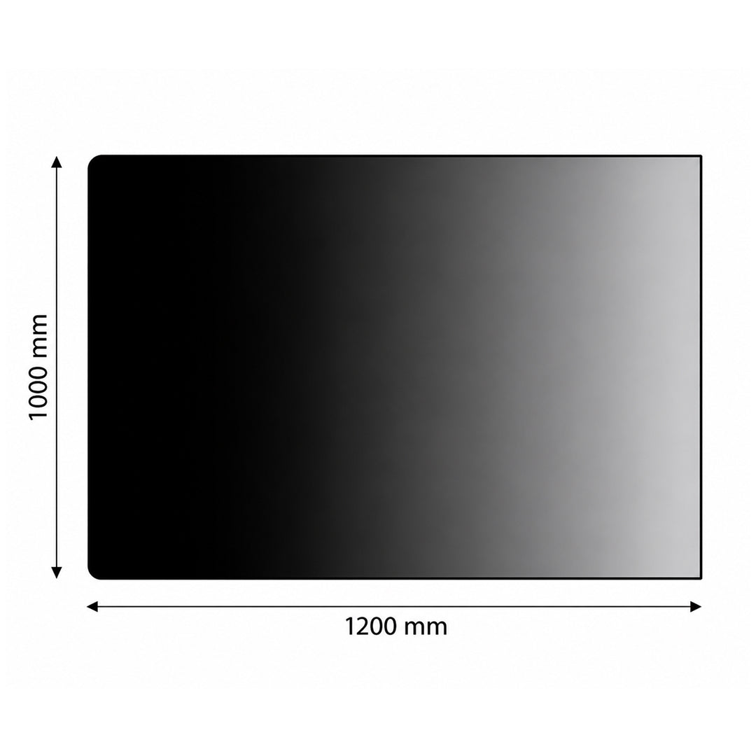Fyrkantig golvplåt – 1000 × 1200 mm – svart stål