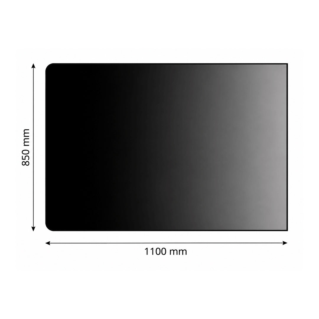 Fyrkantig golvplåt – 850 × 1100 mm – svart stål