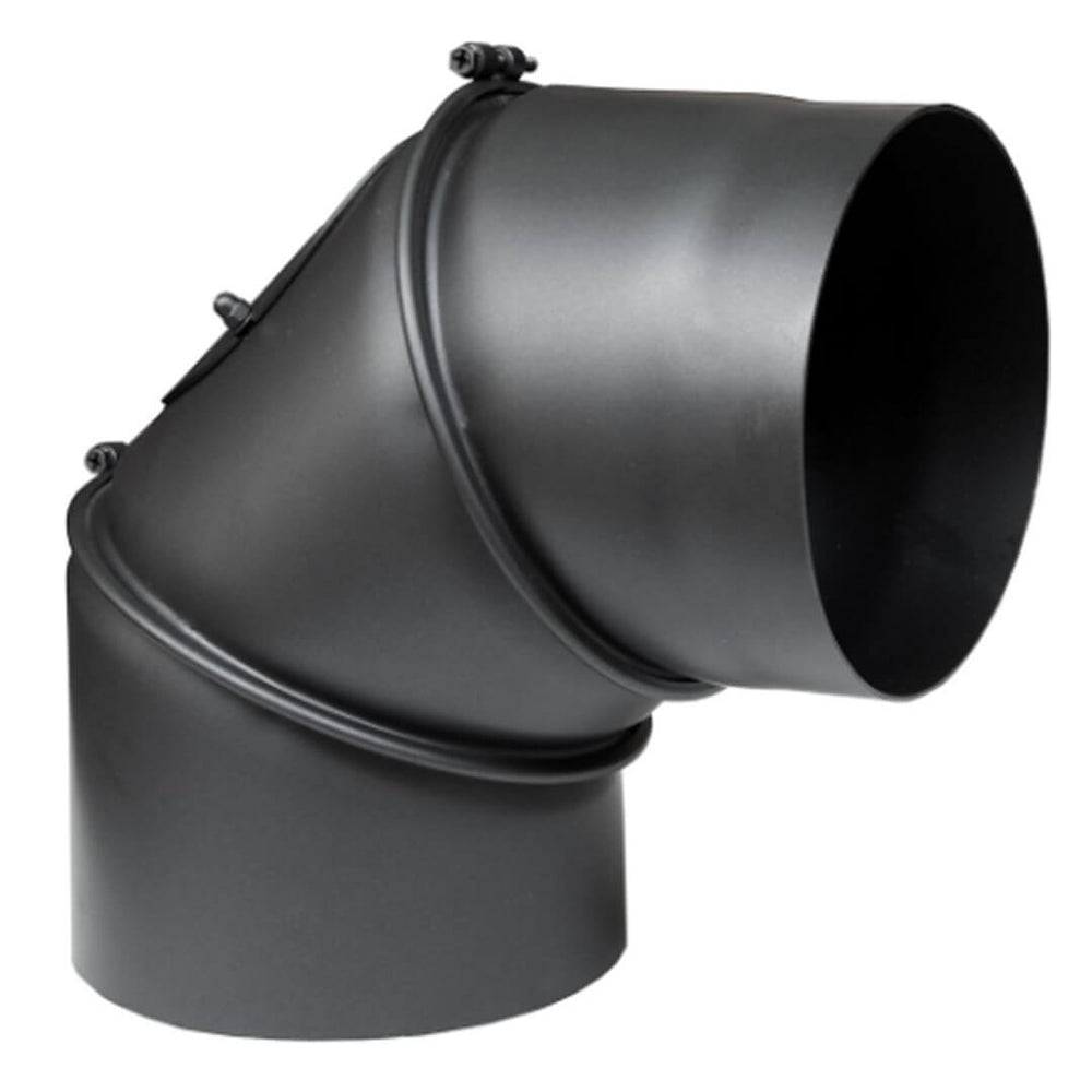Justerbar rökrörsböj Ø180 mm, svart stål