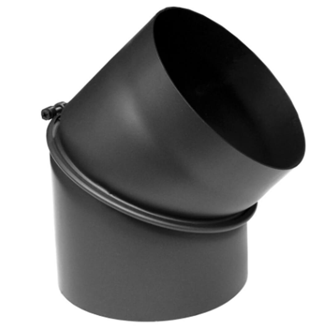 Justerbar rökrörsböj Ø120 mm, svart stål